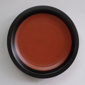 赤木明登  パン皿 大 (日の丸)  Akito Akagi Bread Plate L-size ( Red x Black )