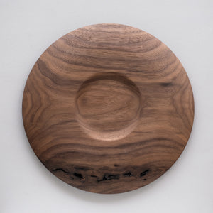 吉川和人 リム皿  ( ブラックウォルナット φ30cm)  Kazuto Yoshikawa Rim Plate (Black Walnut φ 30cm)