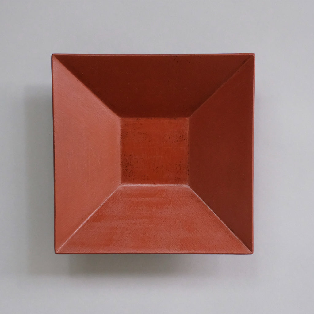 赤木明登  四方鉢 6寸  (赤) Akito Akagi  Square bowl  S-size ( Red )