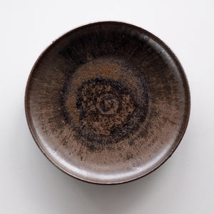 森本仁  黒釉平皿 L  Hitoshi Morimoto Black glazed flat plate L-size