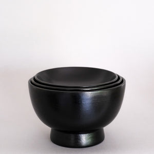 赤木明登 三つ椀 (黒) Akito Akagi Nested Bowl ( Black ) – essence kyoto