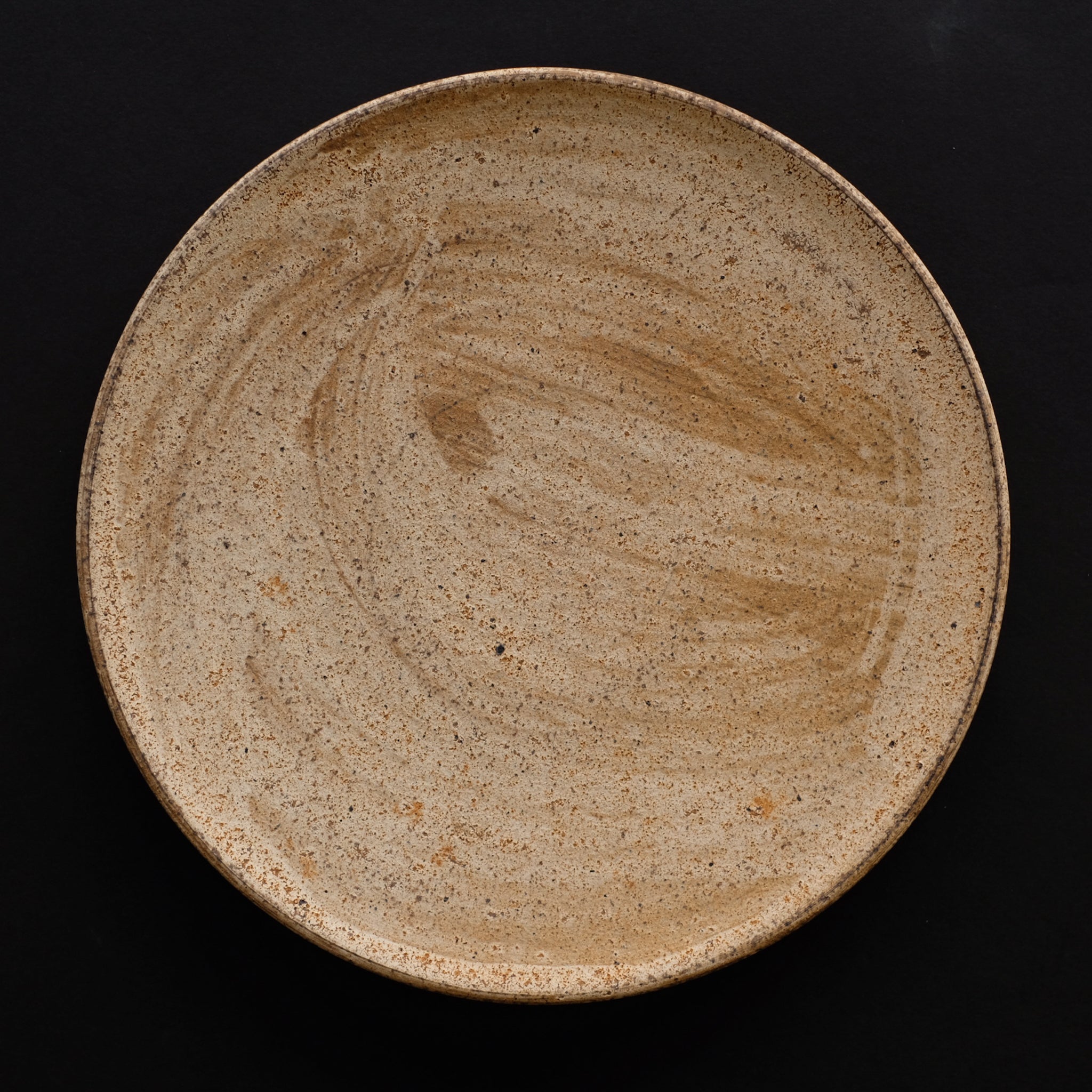 二階堂明弘 やきしめ丸皿 (φ22.8cm) Akihiro Nikaido Yakishime plate 