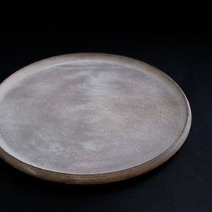 督田昌巳  丸縁盆 白錆漆  Masami Tokuda  Round tray φ18.5cm (ETM25)